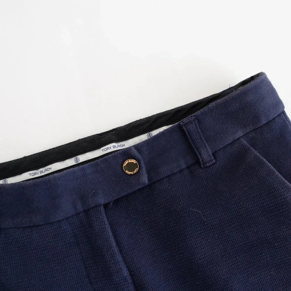 Tory Burch Navy Straight Leg Crop Pants Size 4 - Picture 12 of 16